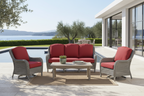 Premium Outdoor Deep Seat Cushion 2 Sets, 24" x 24" x 5.5",Red