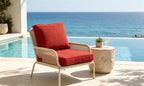 Premium Outdoor Deep Seat Cushion 2 Sets, 24" x 28" x 4.5", Red