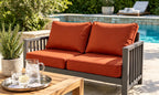 Premium Outdoor Deep Seat Cushion 2 Sets, 24" x 28" x 4.5", Orange