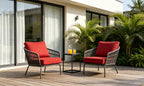 Premium Outdoor Deep Seat Cushion 2 Sets, 24" x 28" x 4.5", Red