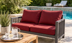 Premium Outdoor Deep Seat Cushion 2 Sets, 24" x 28" x 4.5", Red