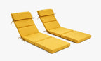 Outdoor Lounge Chair Cushion with Headrest – 1 & 2 Sets, 42" x 72" x 2.75"