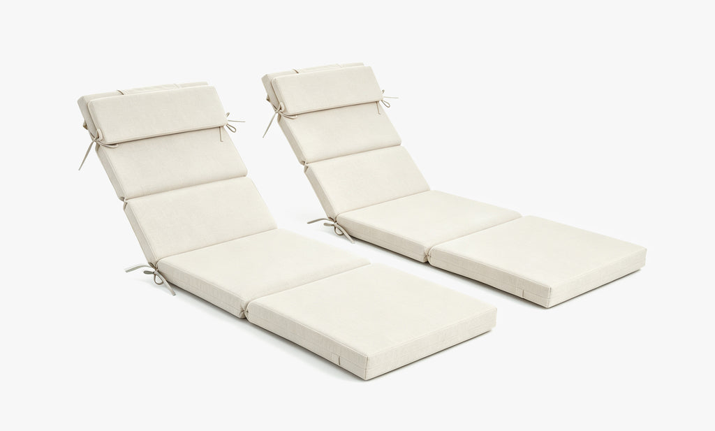 Outdoor Lounge Chair Cushion with Headrest – 1 & 2 Sets, 42" x 72" x 2.75"
