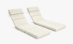 Outdoor Lounge Chair Cushion with Headrest – 1 & 2 Sets, 42" x 72" x 2.75"