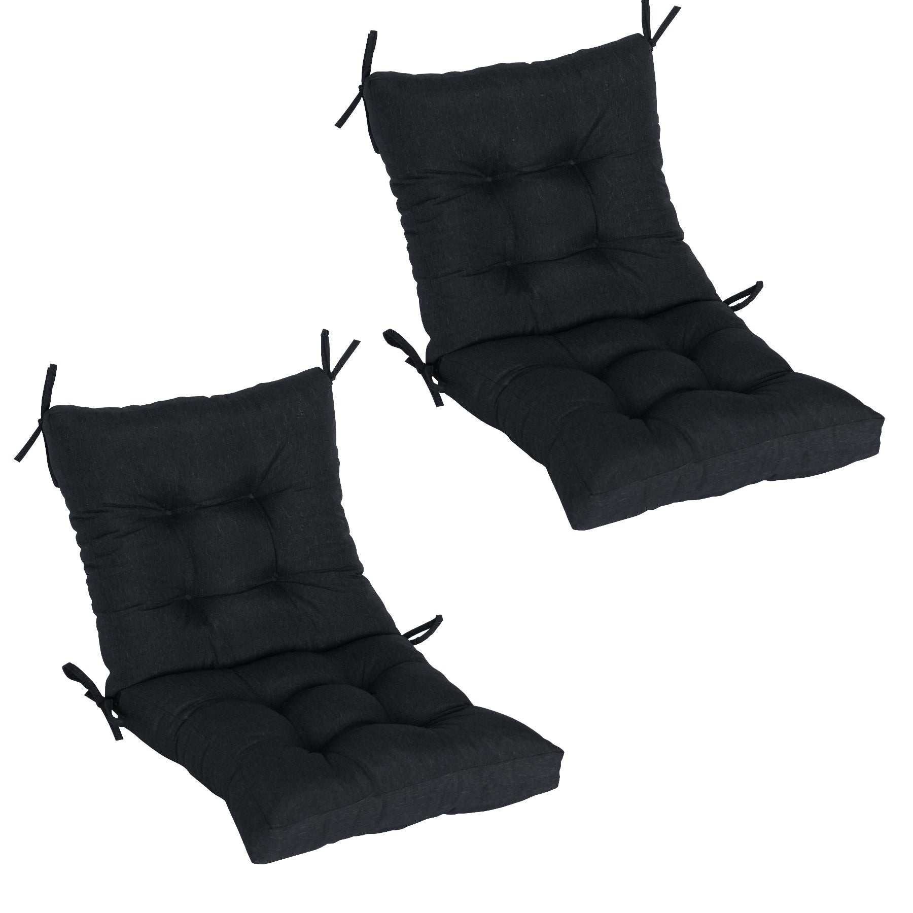 Outdoor Patio/Terrace Chair Cushion Set (2-Piece) – Fade-Resistant, Waterproof, High-Profile Cushions with 35D High-Resilience Foam; Suitable for Outdoor Rattan Chairs