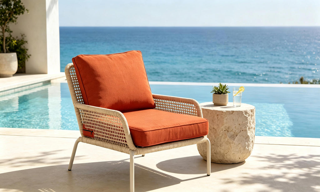 Premium Outdoor Deep Seat Cushion 2 Sets, 24" x 28" x 4.5", Orange