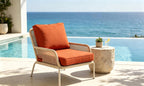 Premium Outdoor Deep Seat Cushion 2 Sets, 24" x 28" x 4.5", Orange