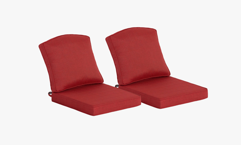 Premium Outdoor Deep Seat Cushion 2 Sets, 24" x 24" x 5.5",Red