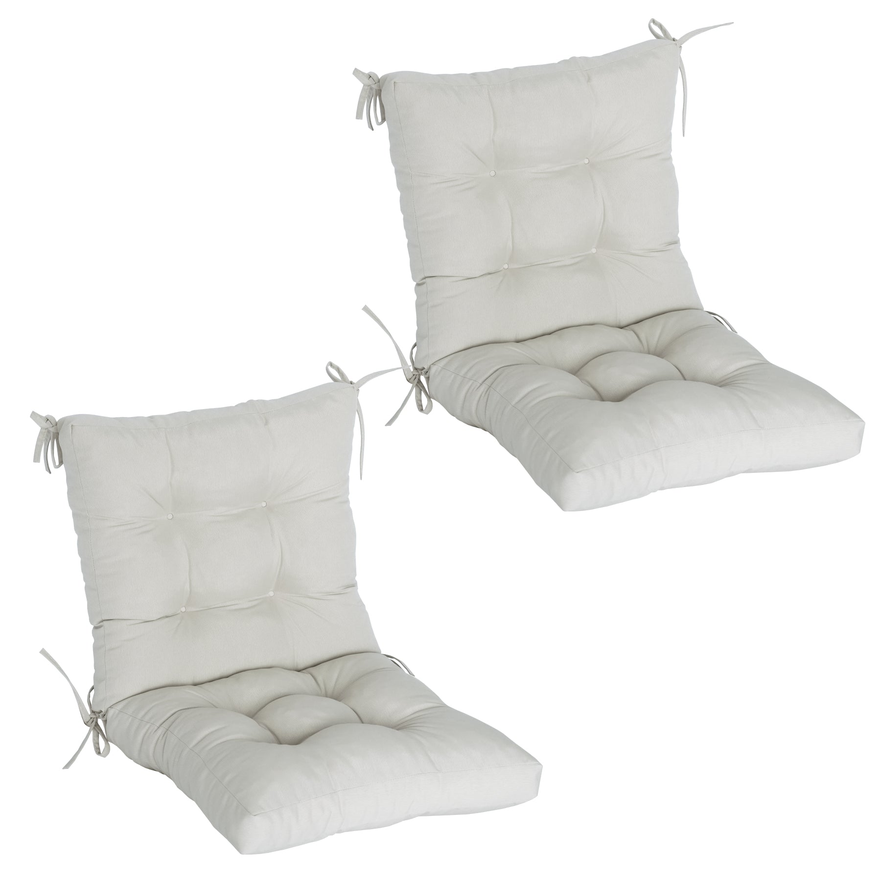 Outdoor Patio/Terrace Chair Cushion Set (2-Piece) – Fade-Resistant, Waterproof, High-Profile Cushions with 35D High-Resilience Foam; Suitable for Outdoor Rattan Chairs