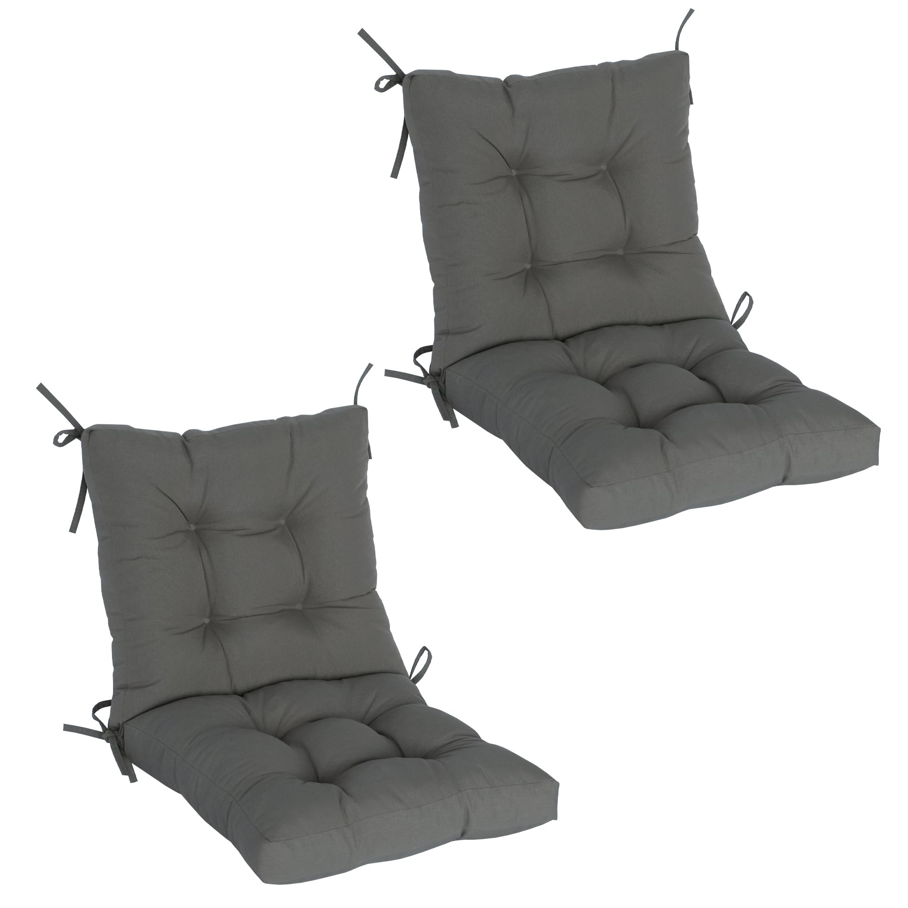 Outdoor Patio/Terrace Chair Cushion Set (2-Piece) – Fade-Resistant, Waterproof, High-Profile Cushions with 35D High-Resilience Foam; Suitable for Outdoor Rattan Chairs