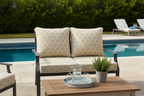 Premium Outdoor Deep Seat Cushion 2 Sets, 24" x 28" x 4.5", Toffee Trellis