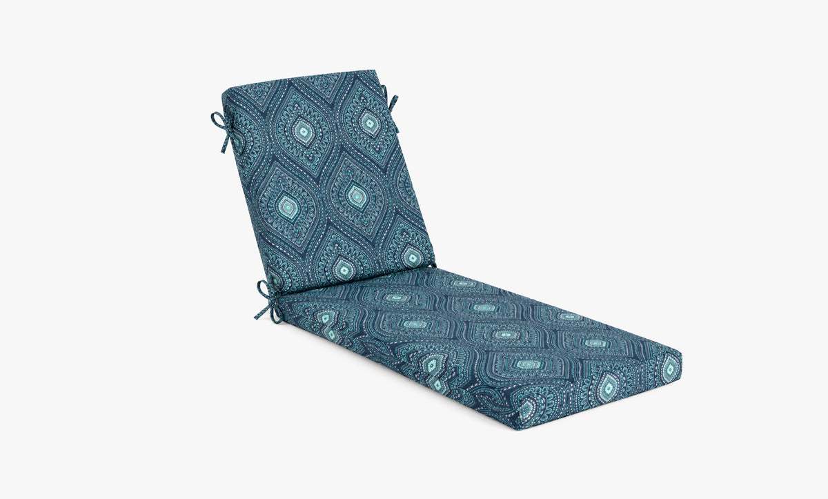 Outdoor Chaise Lounge Cushion, 72" x 21" x 3.1", Blue Medallion