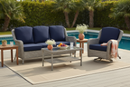Premium Outdoor Deep Seat Cushion 2 Sets, 24" x 24" x 5.5", Sky Blue