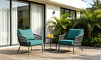 Premium Outdoor Deep Seat Cushion 2 Sets, 24" x 28" x 4.5", Teal