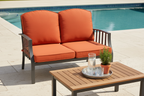 Premium Outdoor Deep Seat Cushion 2 Sets, 24" x 24" x 5.5", Orange