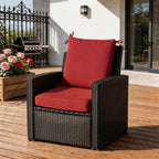 Outdoor Patio/Terrace Chair Cushion Set (2-Piece) – Fade-Resistant, Waterproof, High-Profile Cushions with 35D High-Resilience Foam; Suitable for Outdoor Rattan Chairs