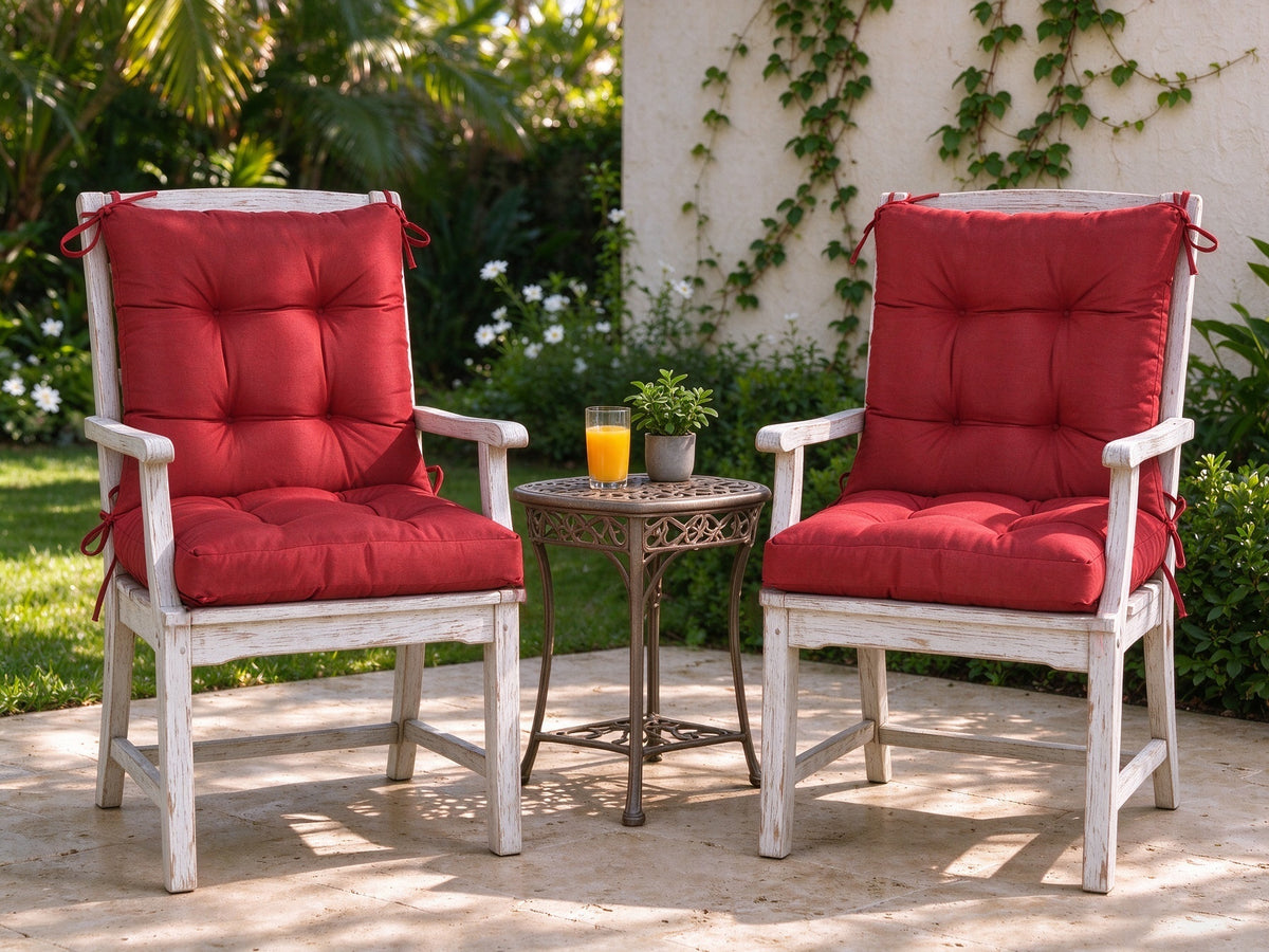 Outdoor Folding Chair Seat and Back Cushion Set of 2 & 4
