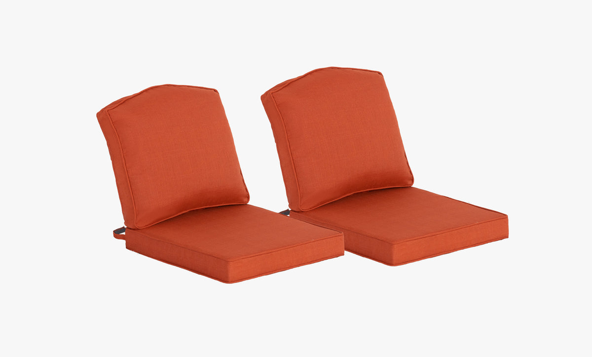 Premium Outdoor Deep Seat Cushion 2 Sets, 24" x 24" x 5.5", Orange