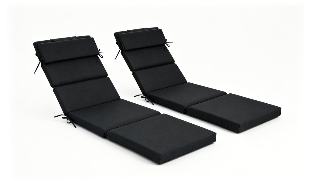 Outdoor Lounge Chair Cushion with Headrest – 1 & 2 Piece Sets, 42" x 72" x 2.75"