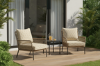 Premium Outdoor Deep Seat Cushion 2 Sets, 24" x 28" x 4.5", Toffee Trellis