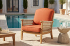Premium Outdoor Deep Seat Cushion 2 Sets, 24" x 24" x 5.5", Orange