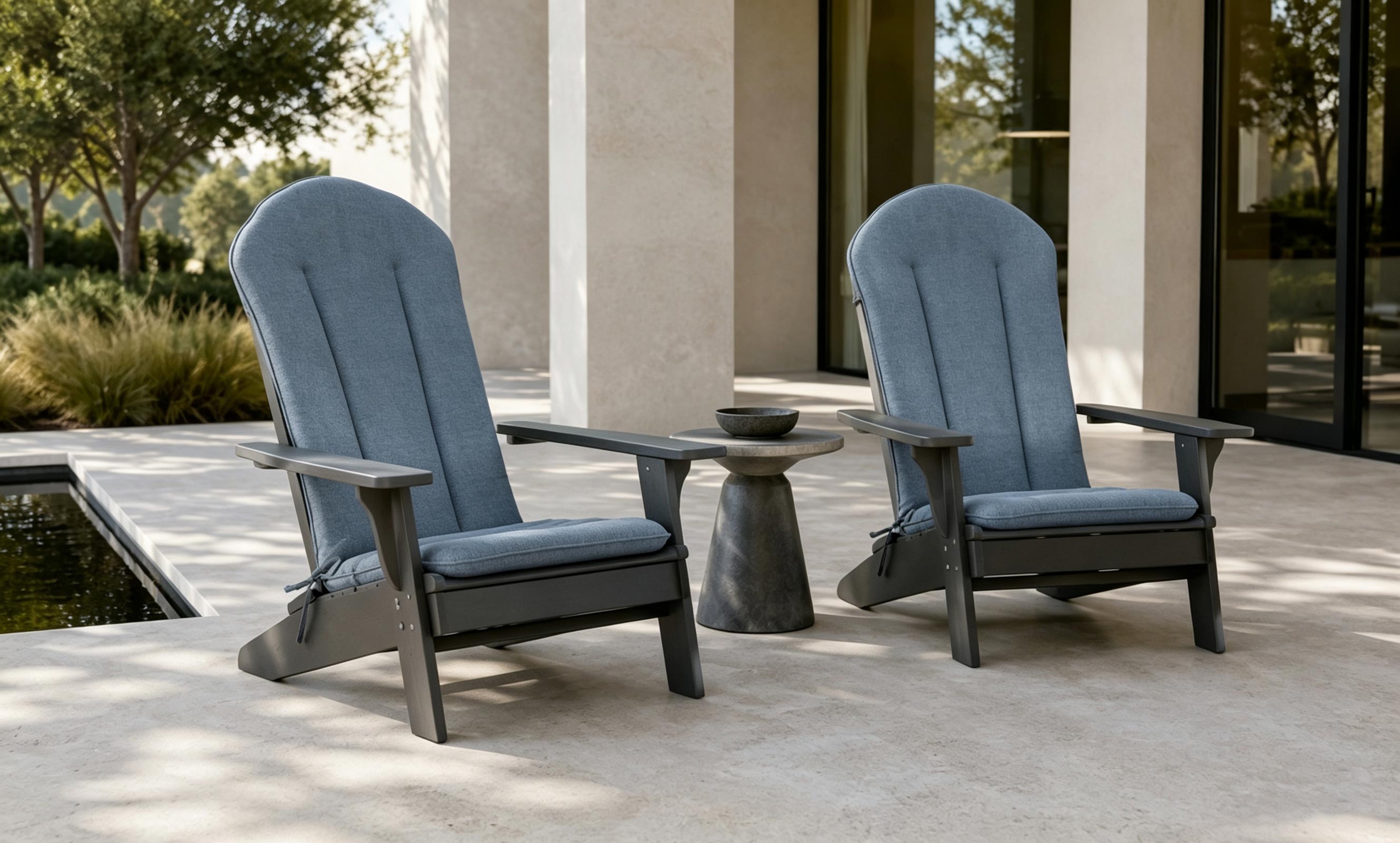 Adirondack Chair Cushion 20x50 in 2-Pack Dusty Blue