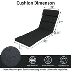 Outdoor Lounge Chair Cushion with Headrest – Dimensions: 42 x 72 x 5.5 Inches