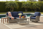 Premium Outdoor Deep Seat Cushion 2 Sets, 24" x 24" x 5.5", Sky Blue