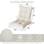 Patio Chair Cushion Set 18 x 18 x 3.5 Inches