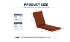 Outdoor Chaise Lounge Cushion, 72" x 21" x 3.1", Terracotta