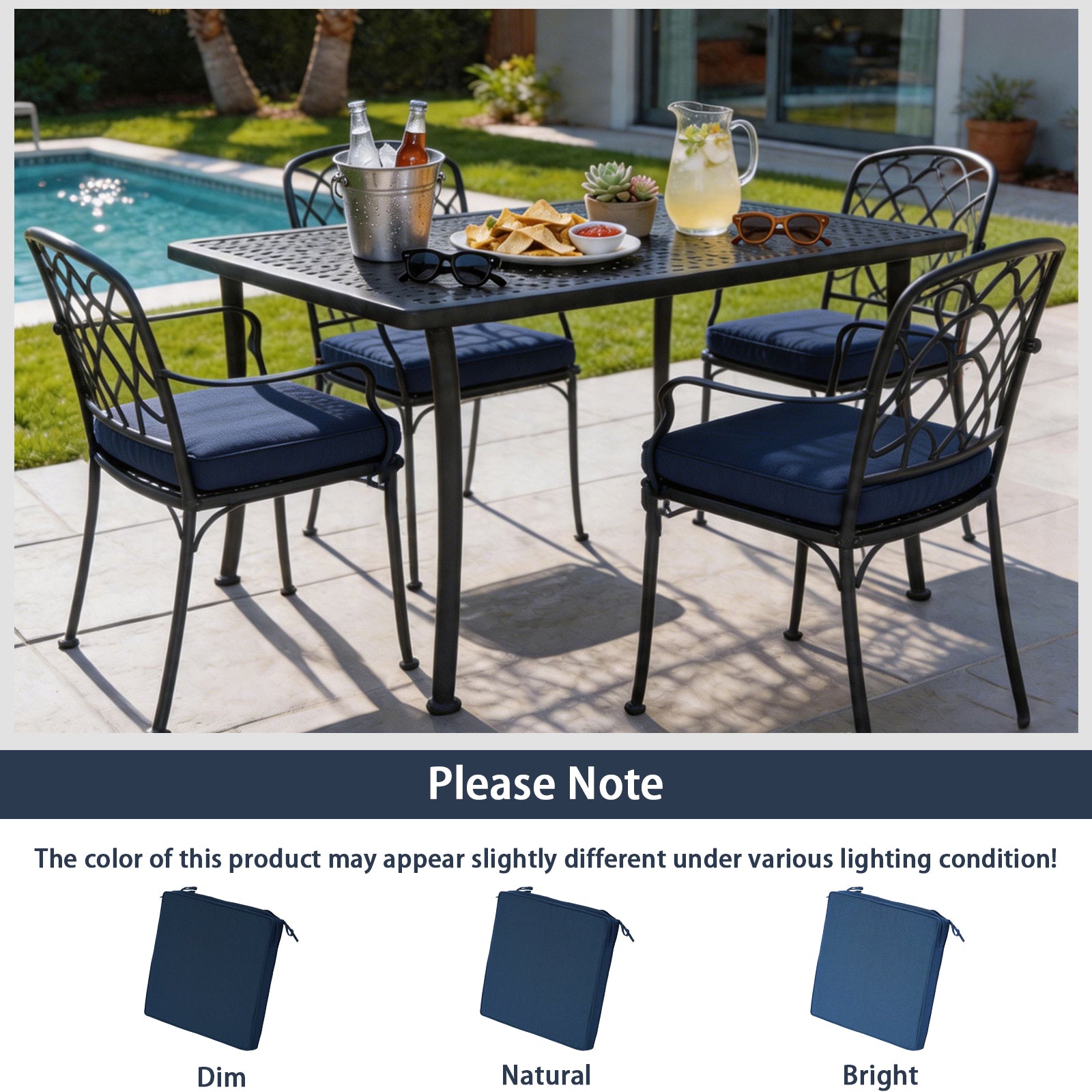 Outdoor chair cushion, dimensions 22x22x4 inches