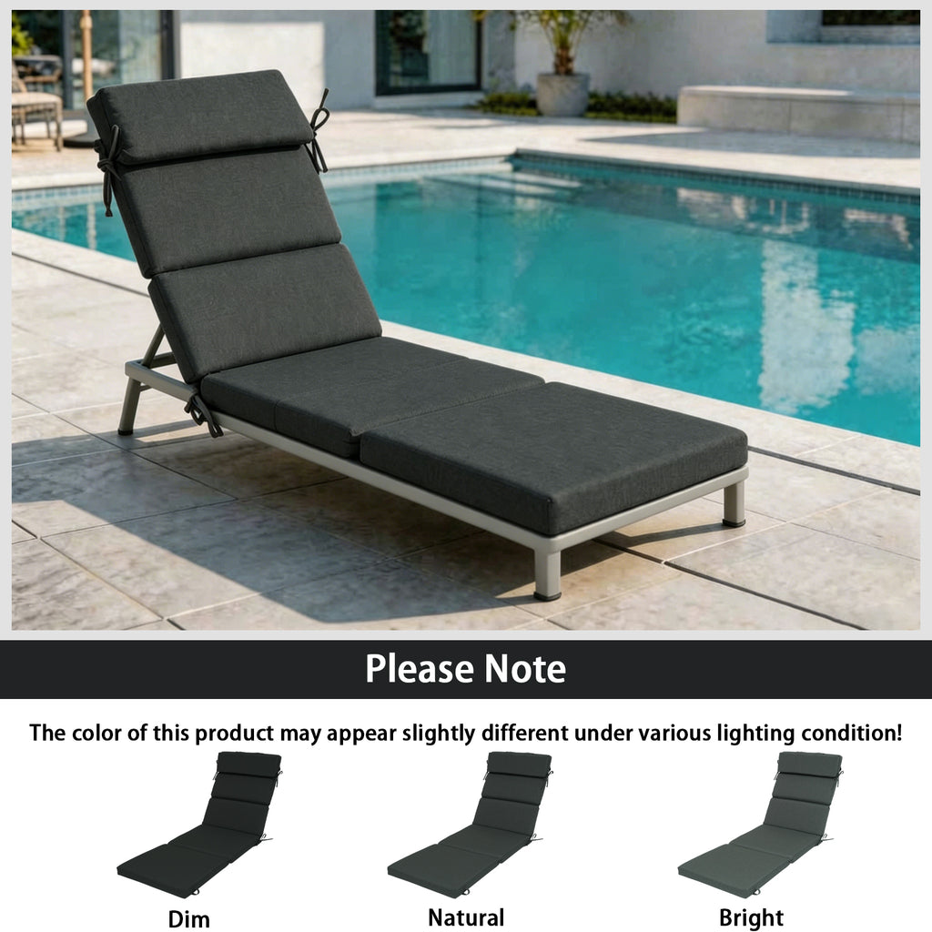 Outdoor Lounge Chair Cushion with Headrest – Dimensions: 42 x 72 x 5.5 Inches