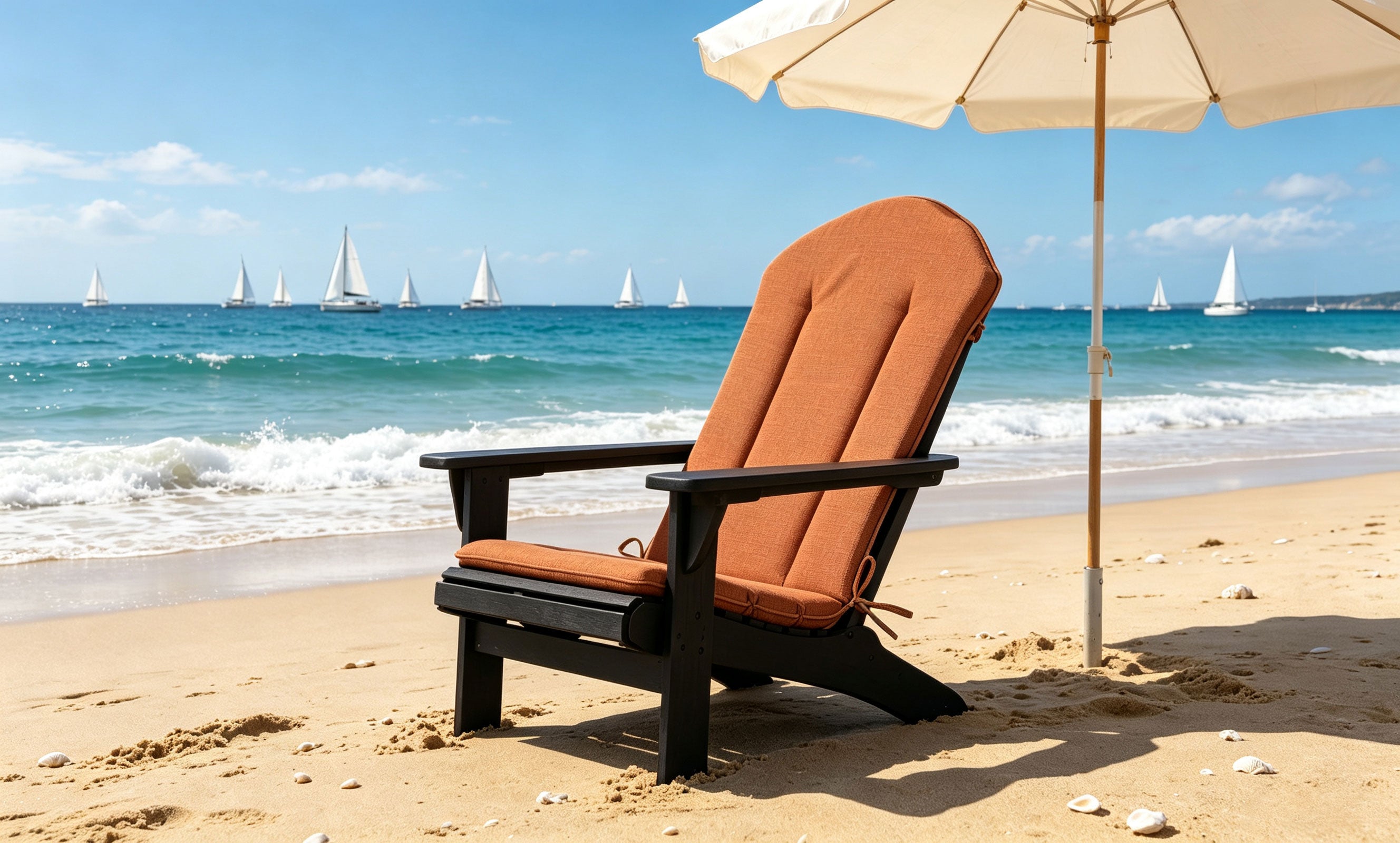 Adirondack Chair Cushion 20x50 in 2-Pack Tangerine
