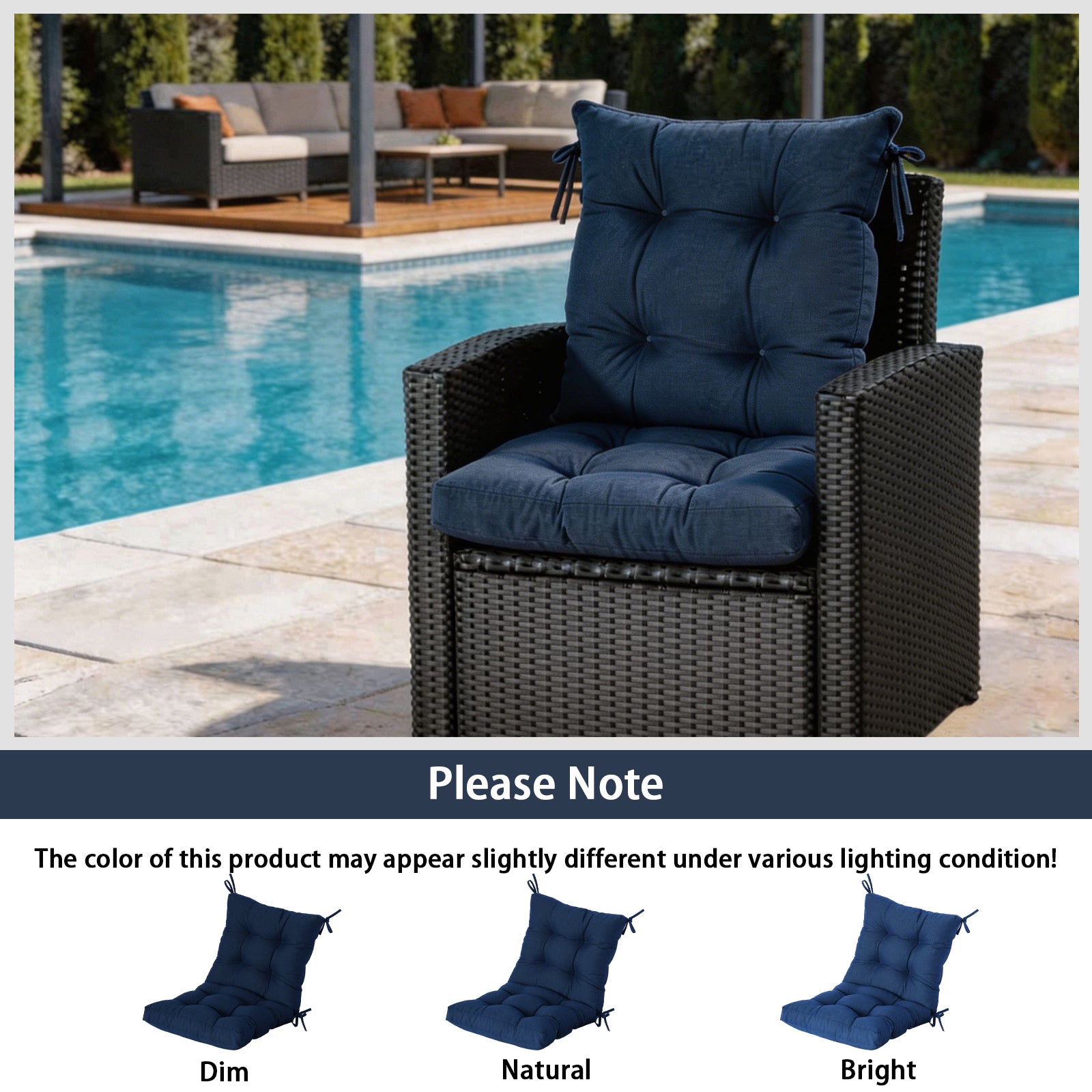 Patio Chair Cushion Set 18 x 18 x 3.5 Inches
