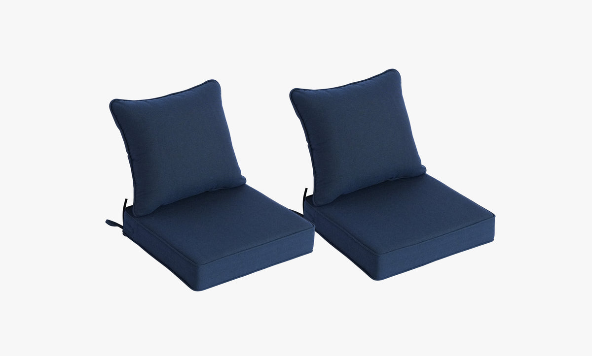 Outdoor Deep Seat Cushion 2 Sets, 19" x 19" x 4"