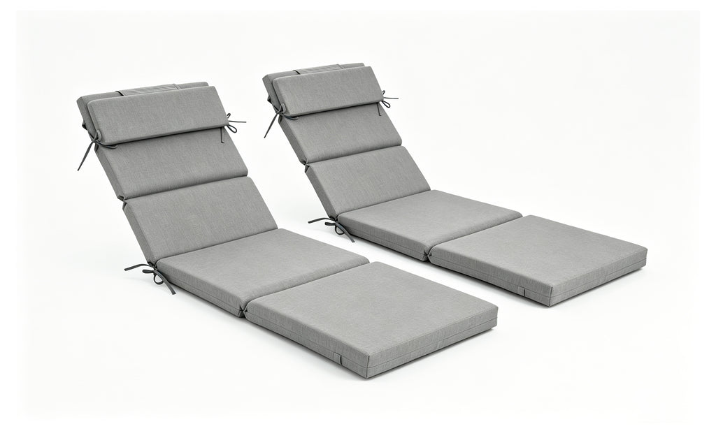 Outdoor Lounge Chair Cushion with Headrest – 1 & 2 Piece Sets, 42" x 72" x 2.75"