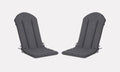 Adirondack Chair Cushion 20x50 in 2-Pack Graphite