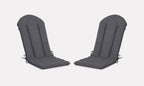 Adirondack Chair Cushion 20x50 in 2-Pack Graphite