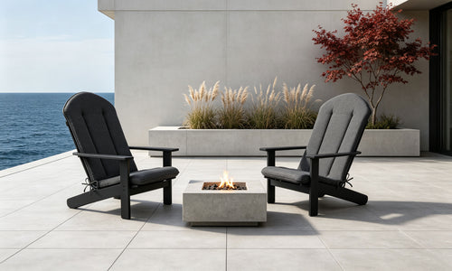 Adirondack Chair Cushion 20x50 in 2-Pack Graphite