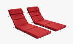 Outdoor Lounge Chair Cushion with Headrest – 1 & 2 Sets, 42" x 72" x 2.75"