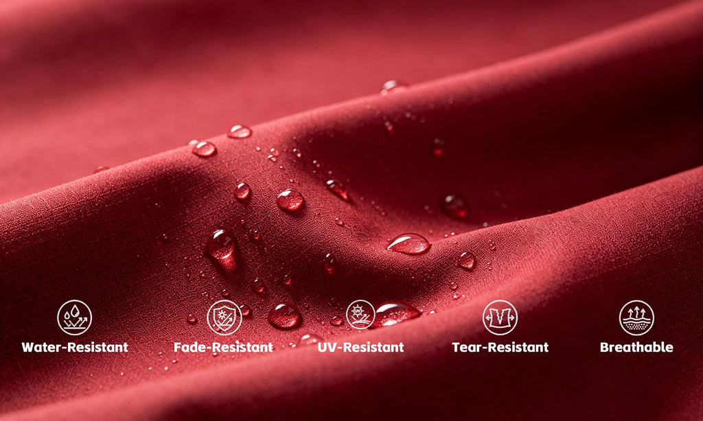 Premium Outdoor Deep Seat Cushion 2 Sets, 24" x 28" x 4.5", Red