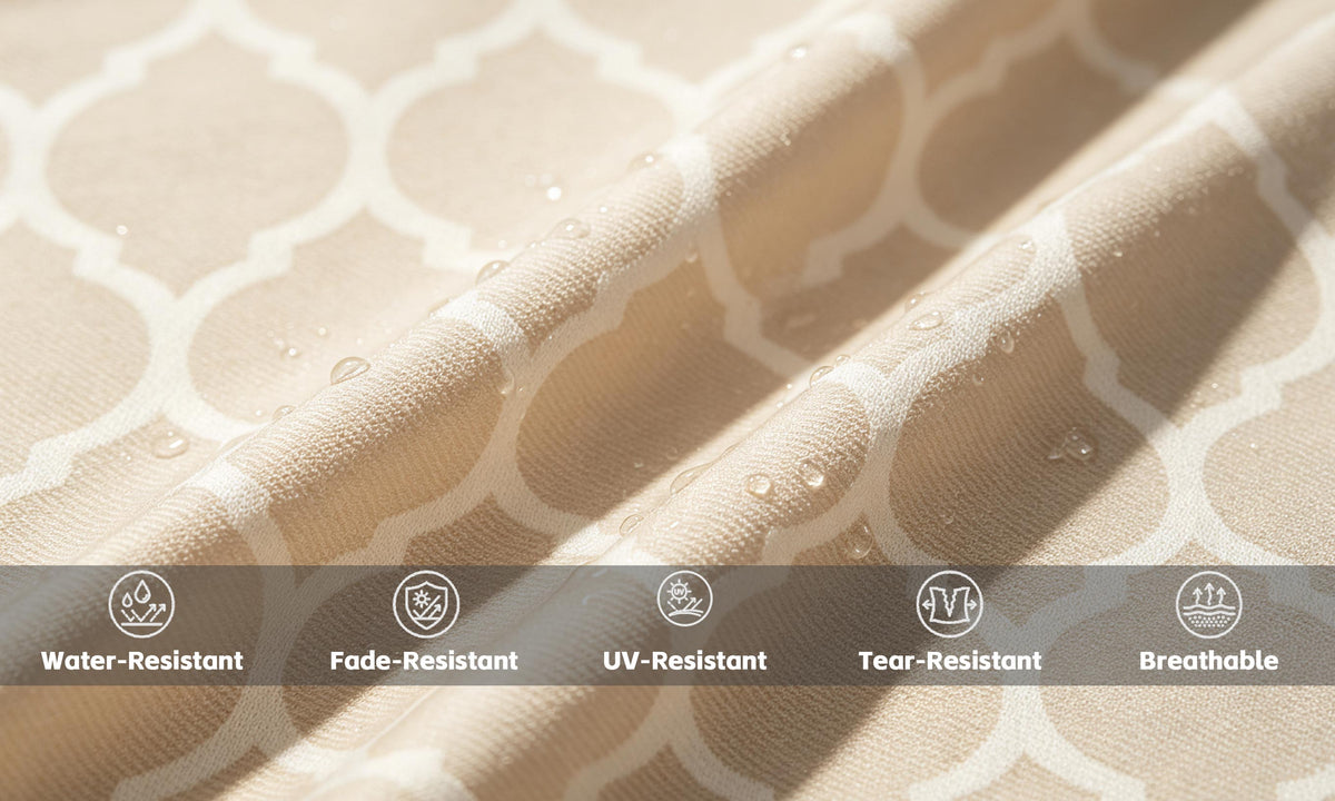 Premium Outdoor Deep Seat Cushion 2 Sets, 24" x 28" x 4.5", Toffee Trellis