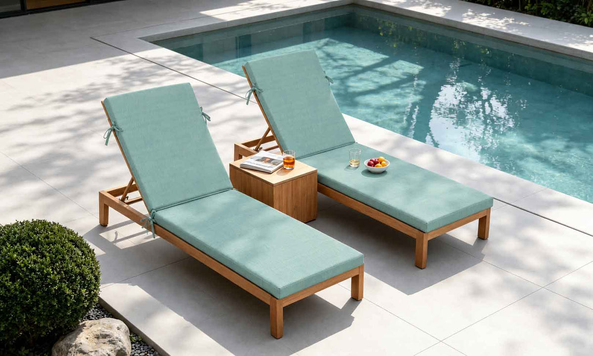 Outdoor Chaise Lounge Cushion, 72" x 21" x 3.1", Light Green