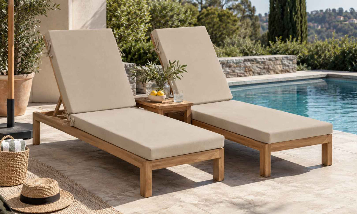 Outdoor Chaise Lounge Cushion, 72" x 21" x 3.1", Brown