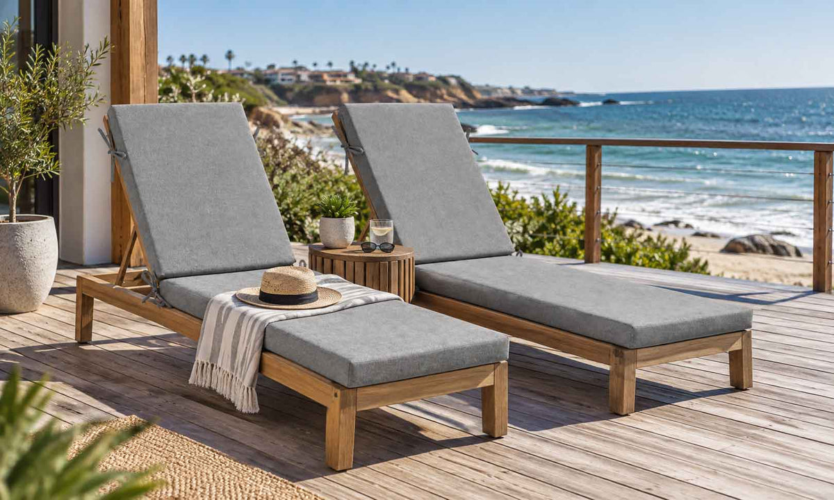 Outdoor Chaise Lounge Cushion, 72" x 21" x 3.1", Light Gray