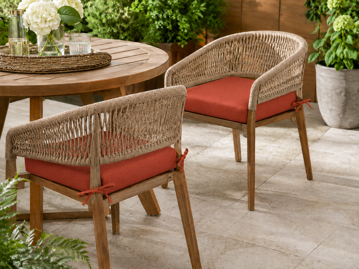 Outdoor Chair Cushion Set 2 Sets, 20" x 20" x 3.1"