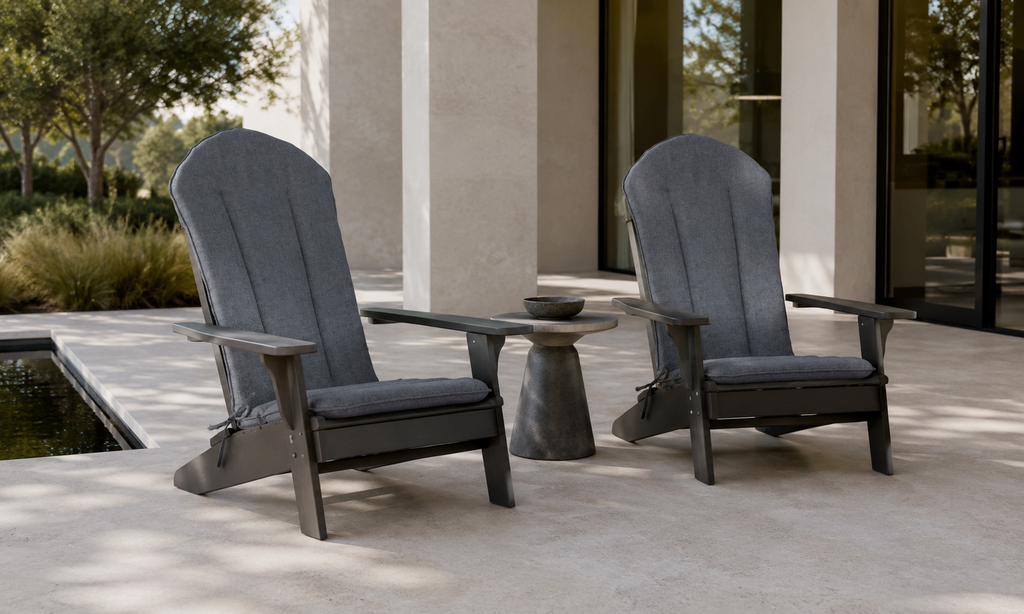 Adirondack Chair Cushion 20x50 in 2-Pack Graphite
