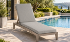 Outdoor Chaise Lounge Cushion, 72" x 21" x 3.1", Light Gray
