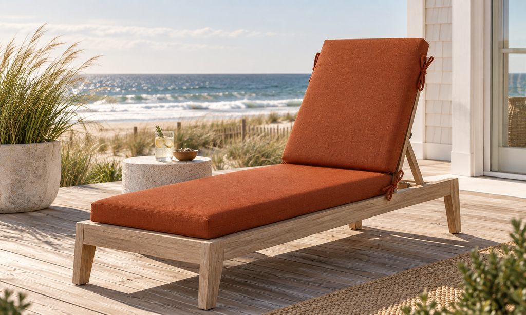 Outdoor Chaise Lounge Cushion, 72" x 21" x 3.1", Terracotta