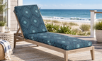 Outdoor Chaise Lounge Cushion, 72" x 21" x 3.1", Blue Medallion